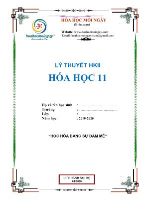 Lý thuyết học kỳ II môn Hóa học 11 - Năm học 2019-2020
